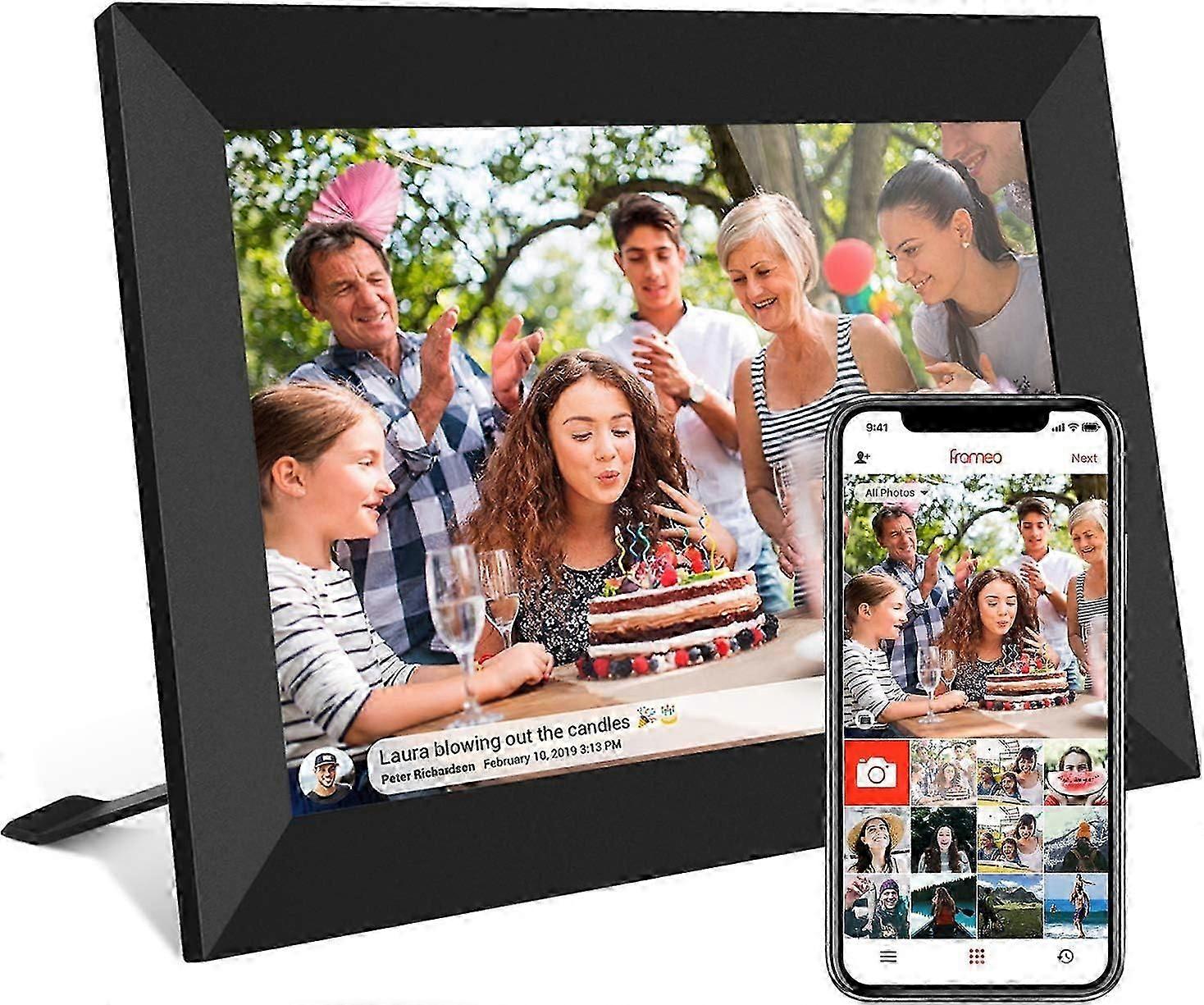 10.1 Inch Smart WiFi Digital Photo Frame 1280x800 IPS LCD Touch Screen, Auto-Rotate Portrait and Landscape, Built in 32GB Memory, Share Moments Instan