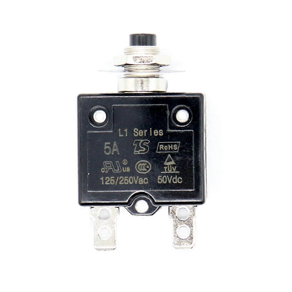 1X 5A 12V/24V Push Button Resettable Thermal Circuit Breaker