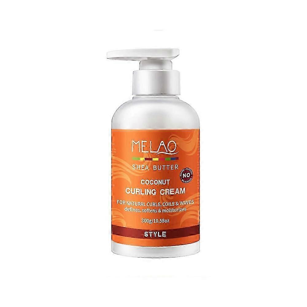 Coconut Curling Cream for Natural Hair with Shea Butter - Defined and Soft Curls - Deep Hydration - Coils & Waves Hair - 300g