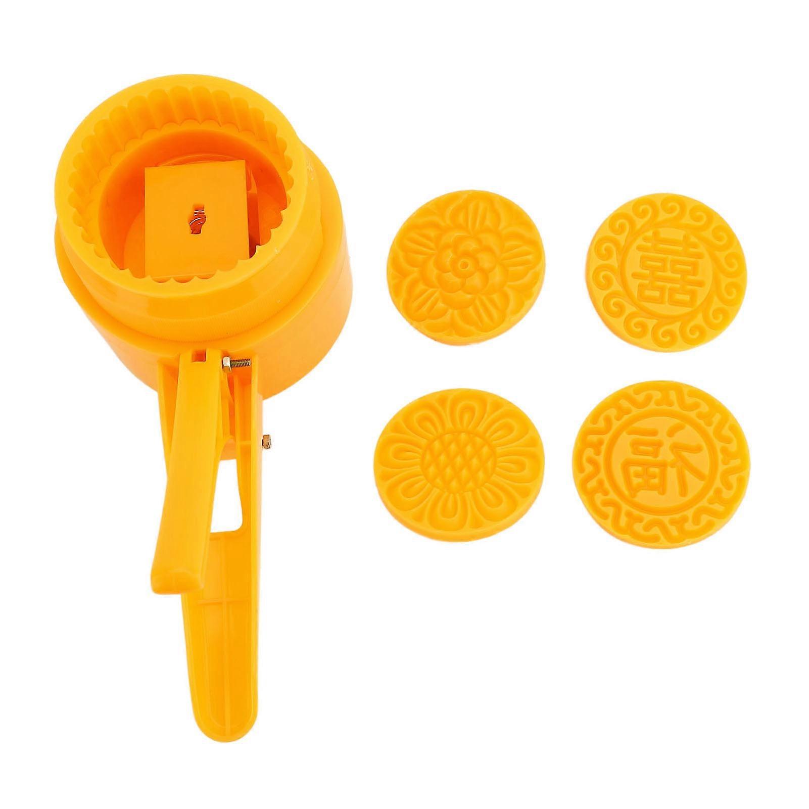 125g Moon Cake Maker Versatile Easy to Clean Convenient Use Moon Cake Press Maker Cutter with 4 Stamps for Home Kitchen