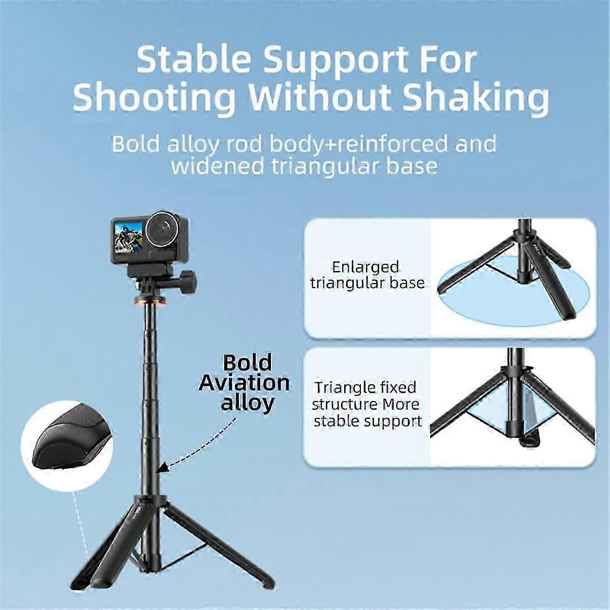 VRIG -08 Sports Camera Selfie Stick Tripod Stand for 11/10/9 Vlog Live Streaming Selfie Video Recor