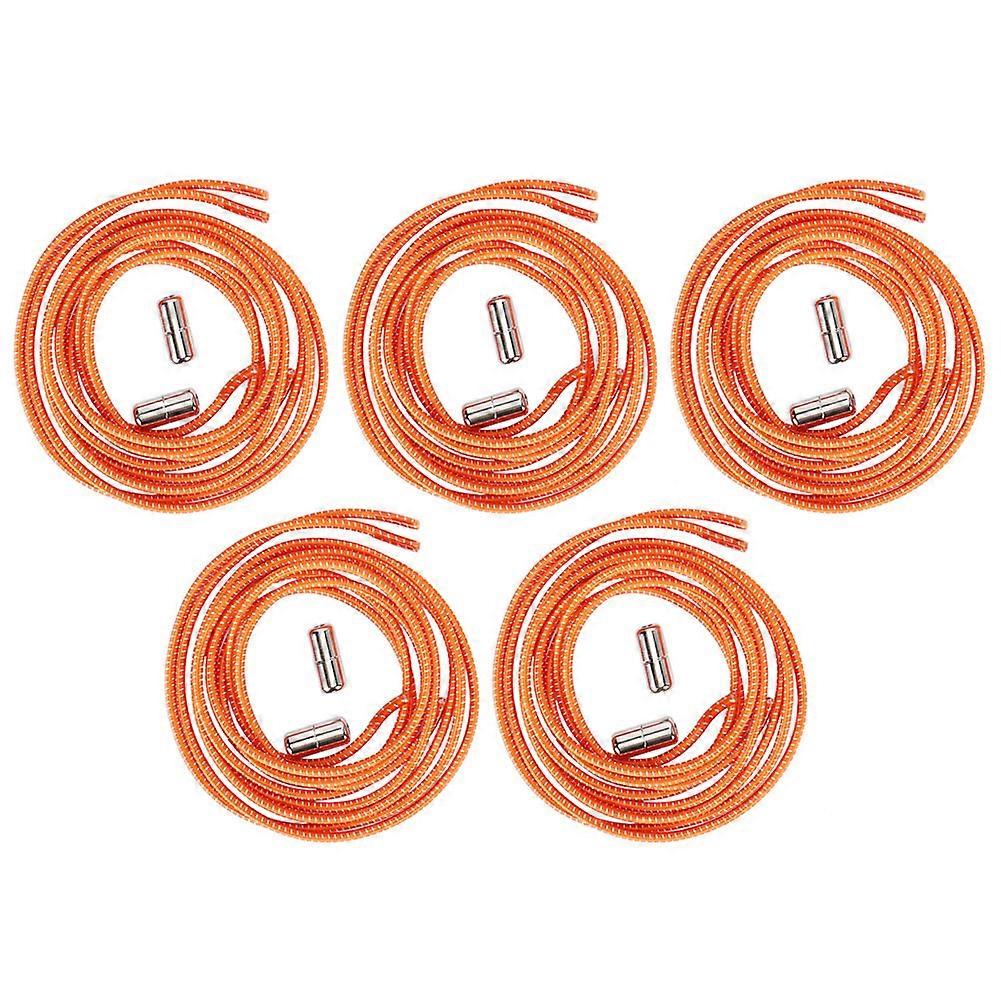 5 Pairs Lazy Shoelaces No Tie Elastic All‑Match Quickly Metal Shoe Lace Capsule Buckle