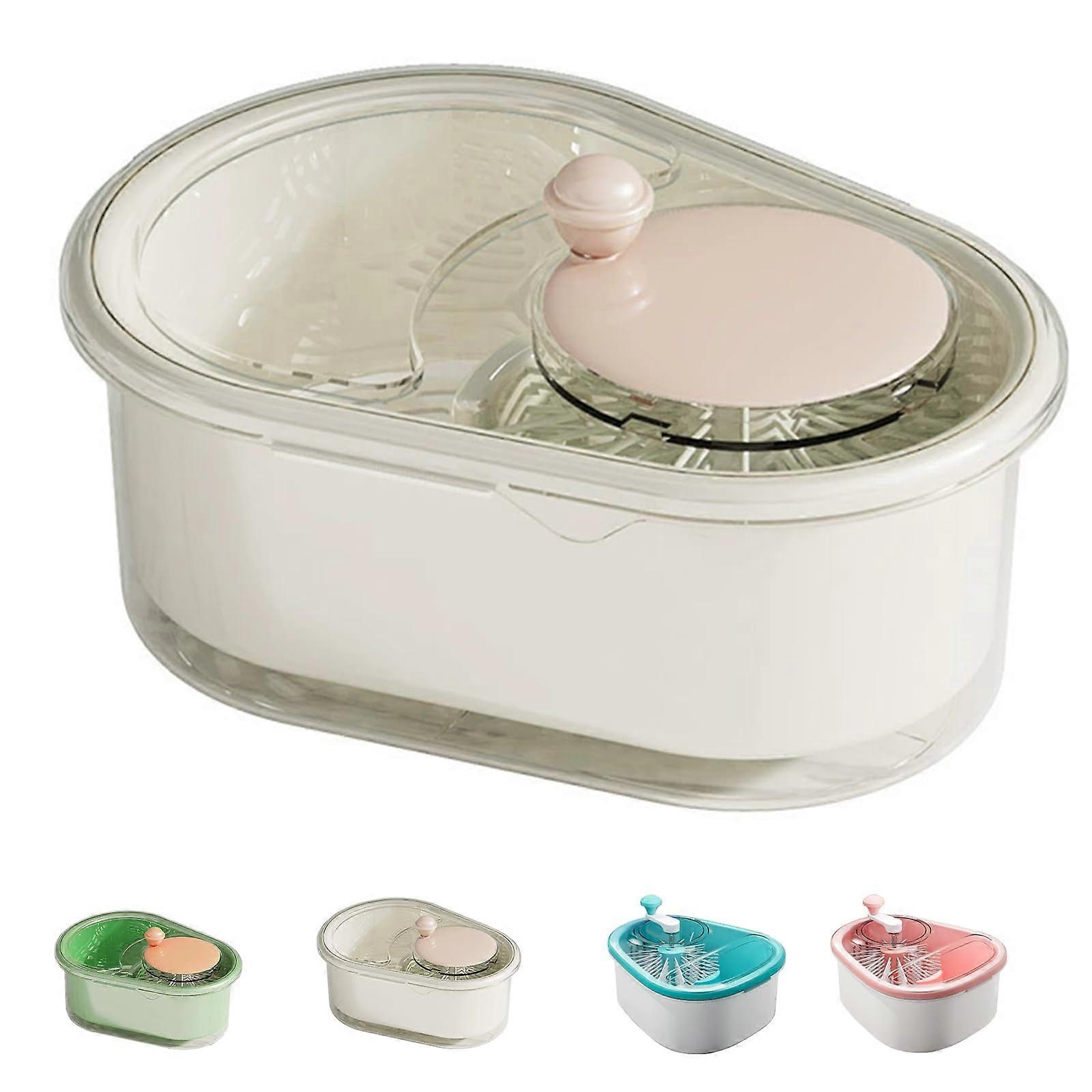 Efficient Double Layer Fruit Washer Spinner Bowl for Large Fruits and Vegetables with Cleaning Brush, BPA-Free Material