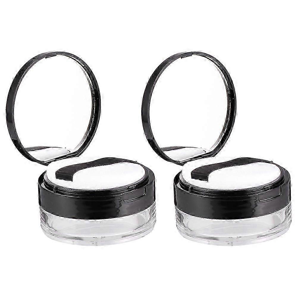 2 Sets Powder Women Empty Sub Boxes Loose Powder Compact Container Powder Puff Container