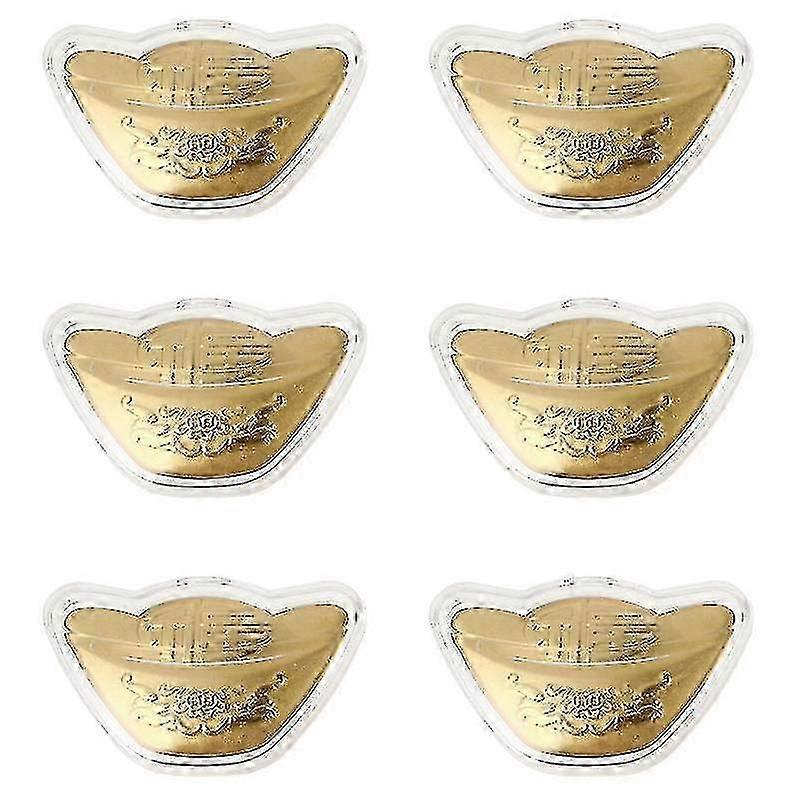 6 قطع زينة سبيكة الذهب