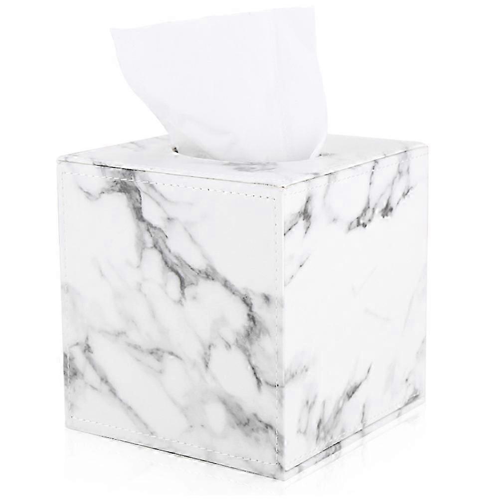Tissue Box Cover, Square marble Stripes Tissue Box Cover,tissue Box Holder For Bathroom Accessories