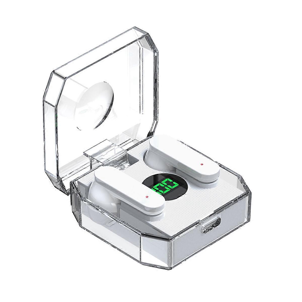 Écouteurs Bluetooth à commande tactile et affichage numérique à capsule transparente K30