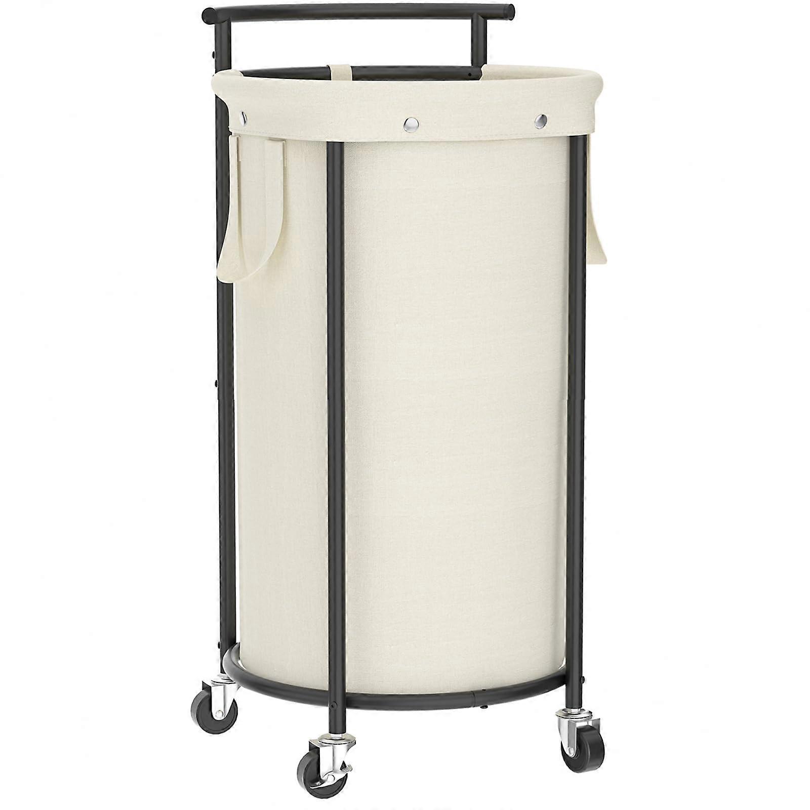 110L Laundry Hamper with Wheels,Rolling Basket with Removable Bag,Iron Cart with FrameHandle