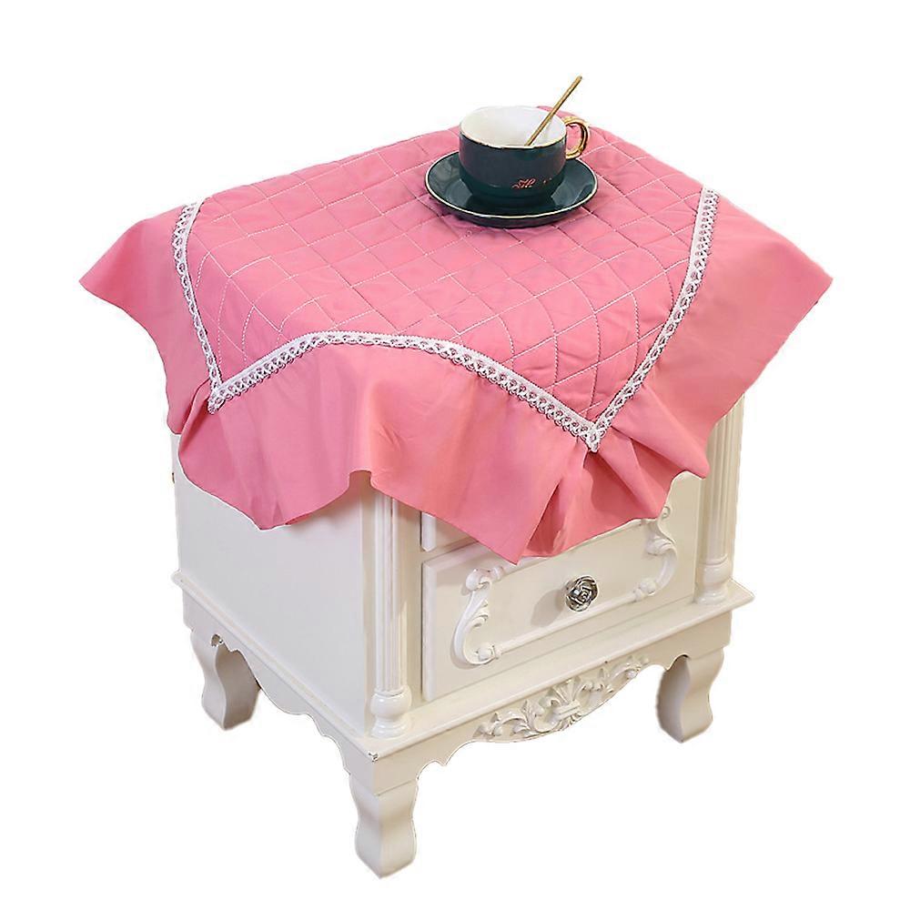 Farmhouse Bedside Square Table Cover Stitching Tassel Washable Table Cloth