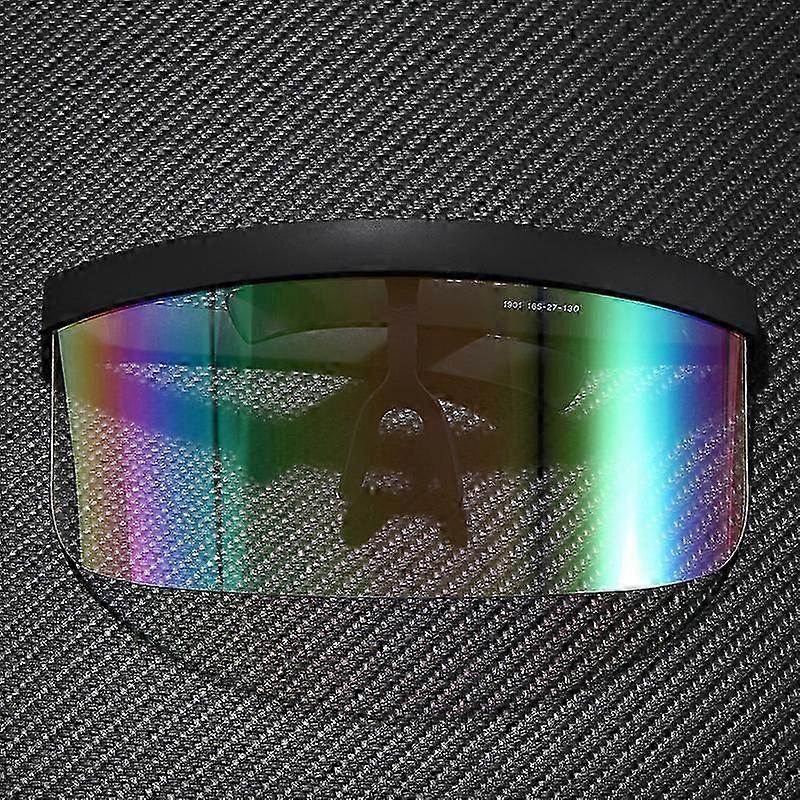 Oversized Mirror Colorful One Piece Rimless Men Mask Sunglasses Windproof Driving Big Frame Goggle Women Sunglasses Shades