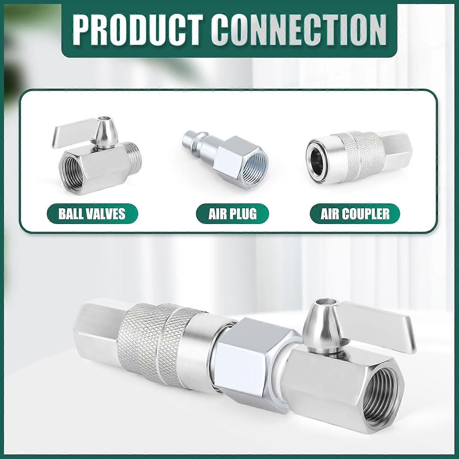 GORAGUCHI 1/4 NPT Female Air Plugs - Industrial Pneumatic Quick Connect Plugs, 10 Pack, 300 PSI, Galvanized