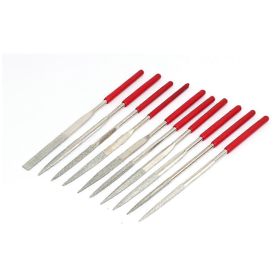 4mmx160mm Rubber Files  Rasps Handle Diamond Coated File Set Carving Tool Sharpening 10 American Pattern Files in 1
