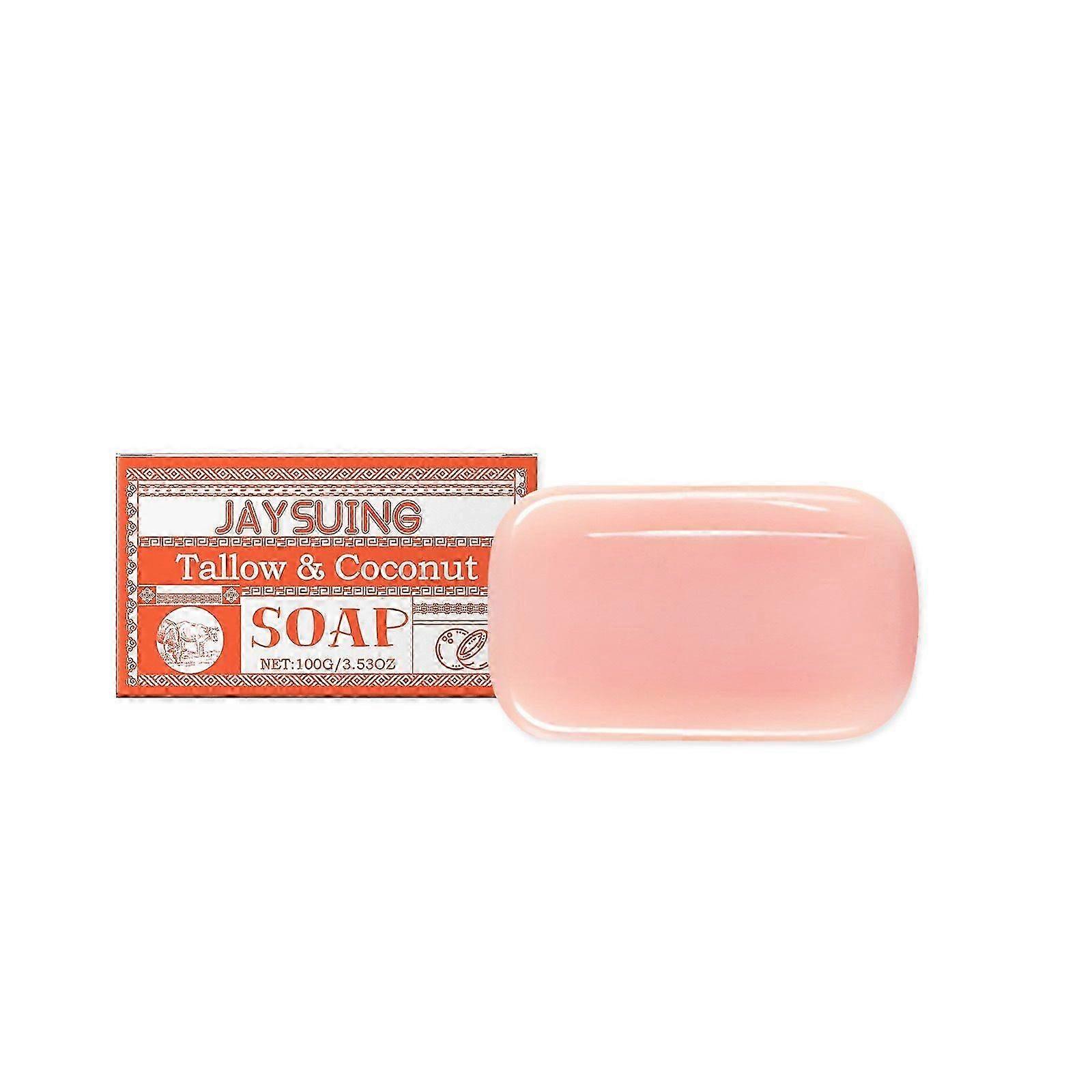 Beef Tallow and Coconut Oil Bar Soap, Pure Grass-Fed Beef Tallow Soap with Coconut Oil, Subtle Grapefruit Scent, Hydrating & Nourishing