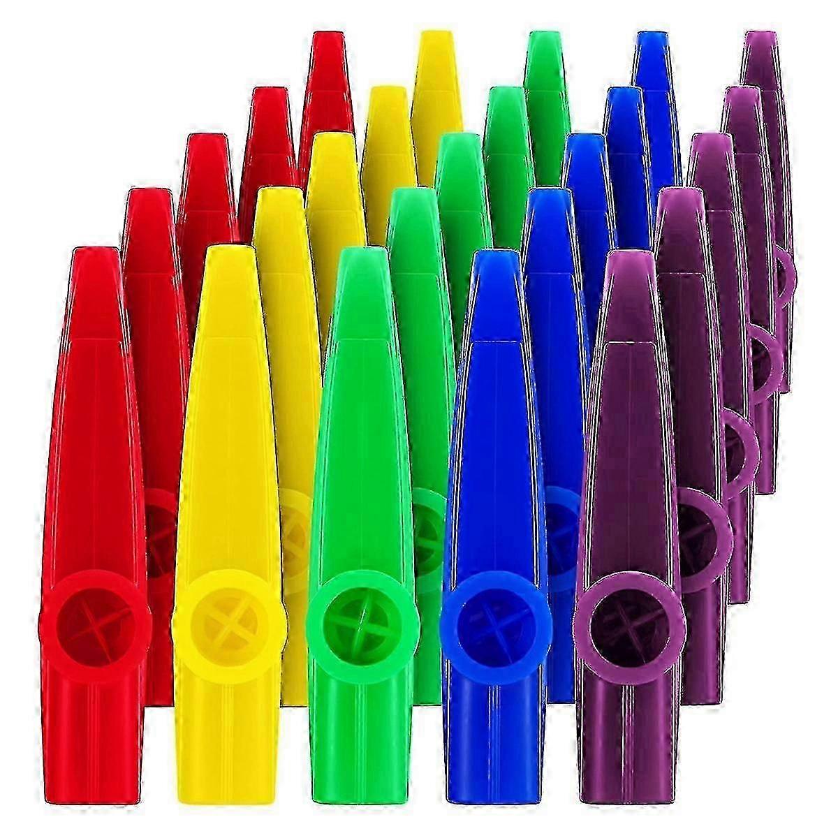 25 Pack Plastic Kazoos Musical Instruments with Flute Diaphragms