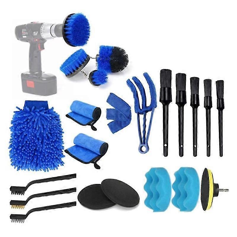 22pcs / set Auto Cleaning Tools Kit Auto Detailing Brush Set zum Reinigen von Rädern, Armaturenbrett, Innenraum, ext
