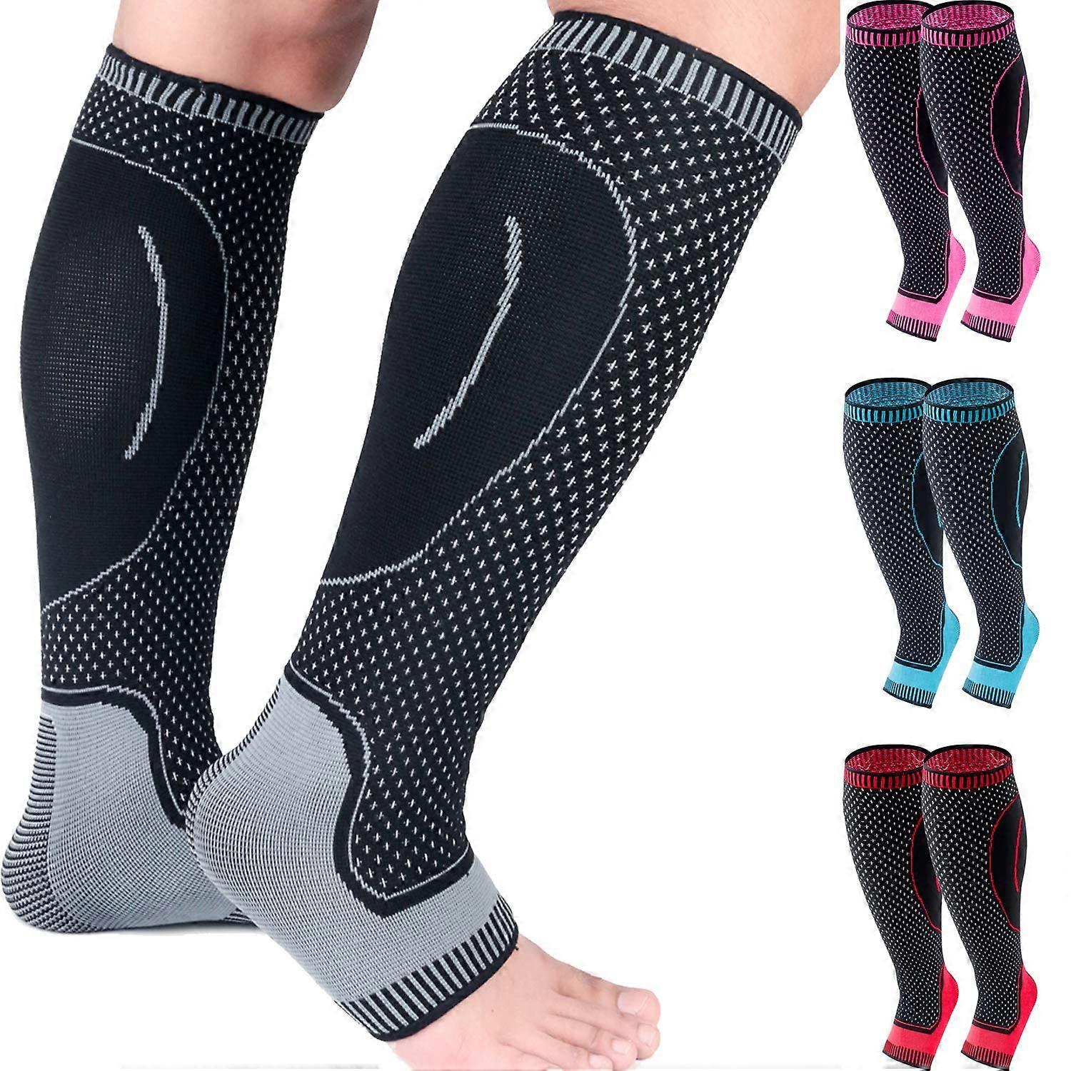 Compression Socks Calf Foot Sleeves for Ankle Heel Pain Relief, Plantar Fasciitis Support, Circulation Boost, and Swelling Reduction