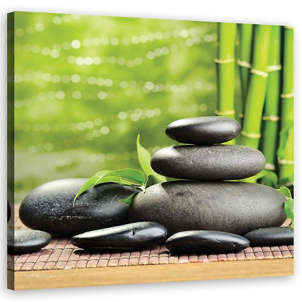 Lienzo Zen Leaf Stones - 40x40