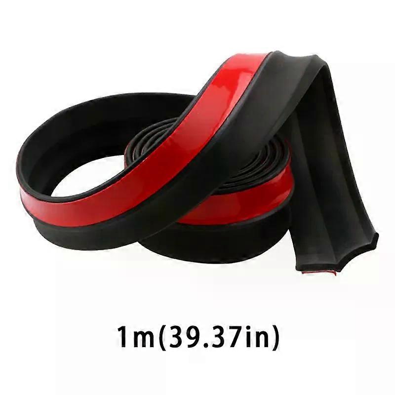 1/2.5M Universal Car Front Bumper Lip Spoiler Rubber Width Skirt Strip Body Trim Exterior Mouldings Strip Protector
