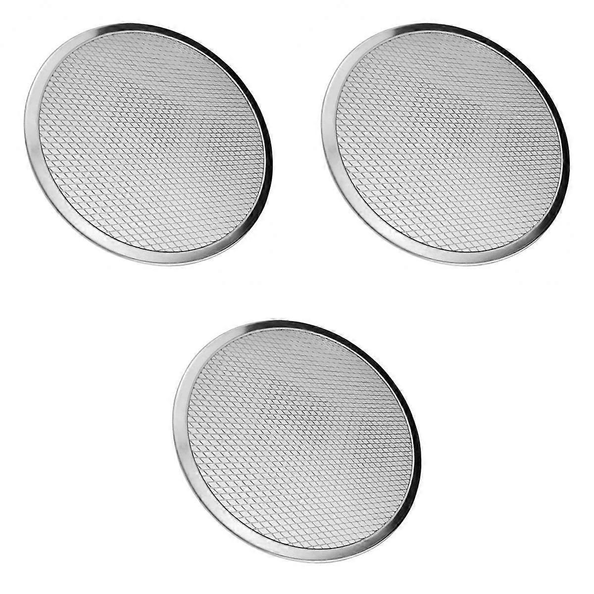 3x アルミニウム スクリーン オーブン ベーキング トレイ 耐熱皿 8/12/15 インチ