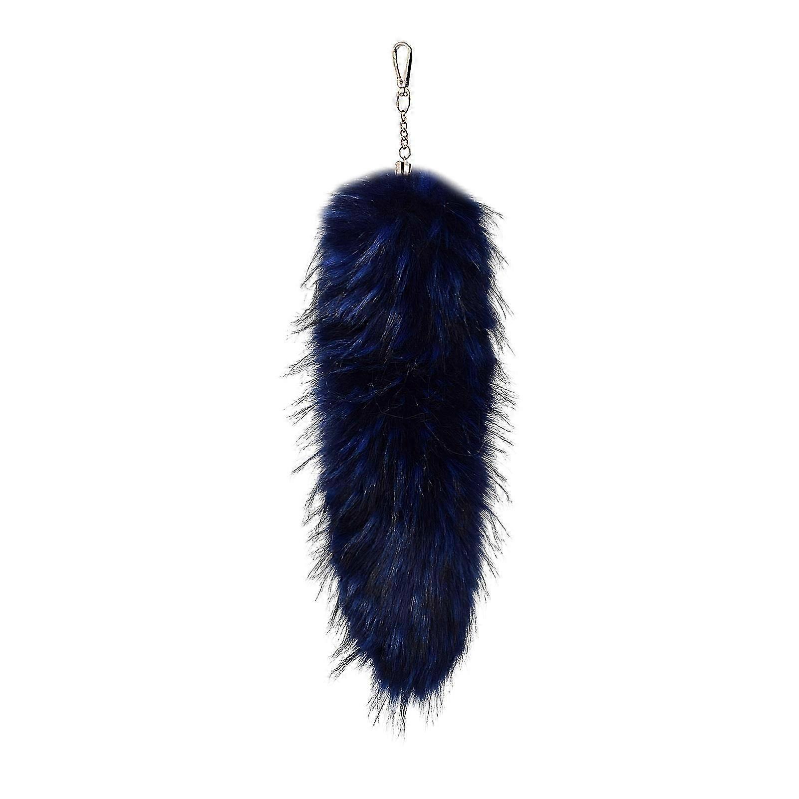 Furry Fox Tail Keychain Pendant Soft Imitation Fur Bag Charm Decorative Keyring Charm Versatile Keychain Ornament KB