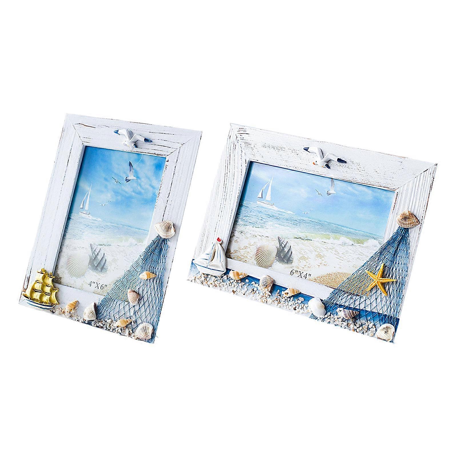 2pcs Frame Holder Craft Ornaments Shell for Home Window