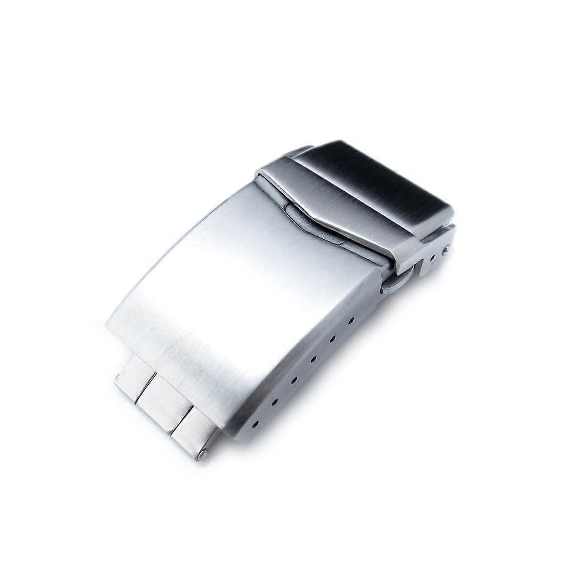 22mm Watch Band Replacement Clasp With V-Lock Button Control Brushed Finish