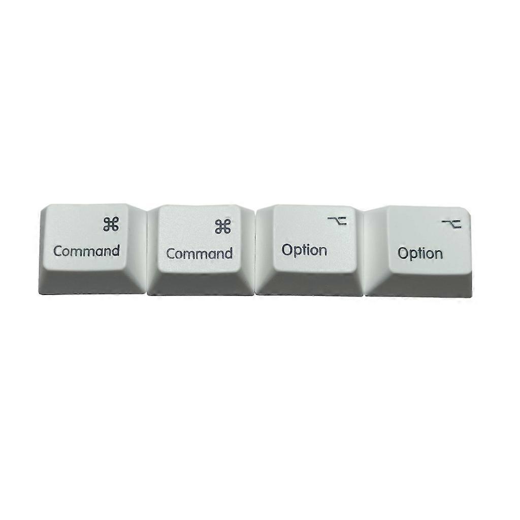R1 Height 1.25U 1.25X Common Option Keycaps for Mechanical Keyboard 4 Pieces PBT Dye Subbed for Mac Keycaps Green/White  White