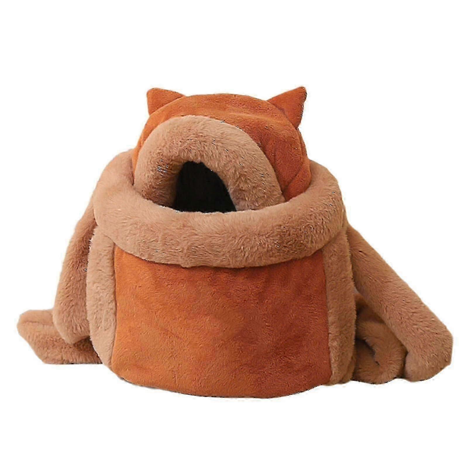 Küçük Kediler ve Köpekler için Kış Sıcak Pet Taşıyıcı Sırt Çantası, Peluş Seyahat Kafesi, Açık Asılı Göğüs Çantası