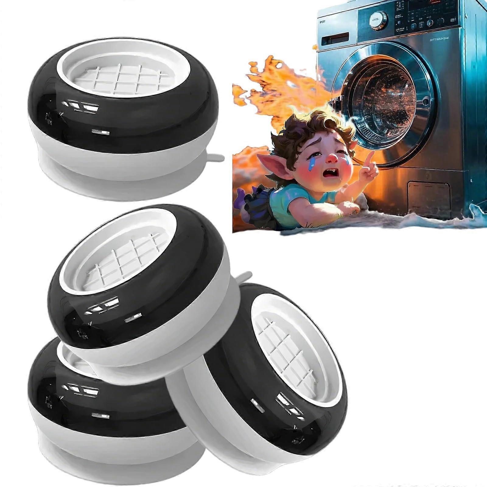 Anti-Vibration Washing Machine Feet, Noise-Reducing Rubber Pads, Non-Slip Supports, White 4 PCS Set