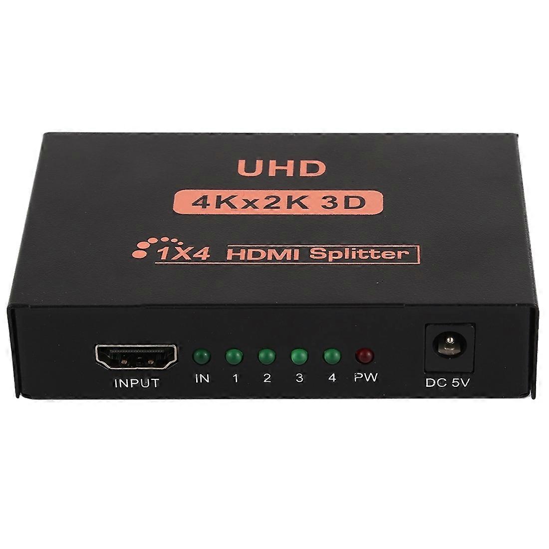 UHD 4Kx2K 3D 1x4 HDMI Splitter 1 Input 4 Output Adapter for HDTV Monitor