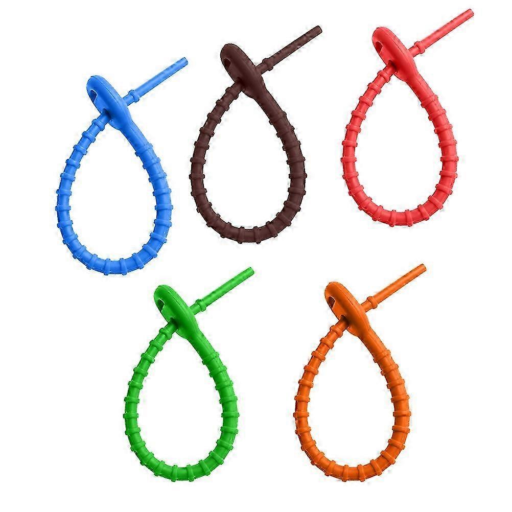 10 Pcs Zipper Tie Reusable Zip Ties Food Bag Ties Cord Keeper Charger Organizer Cord Hider Wall Cord