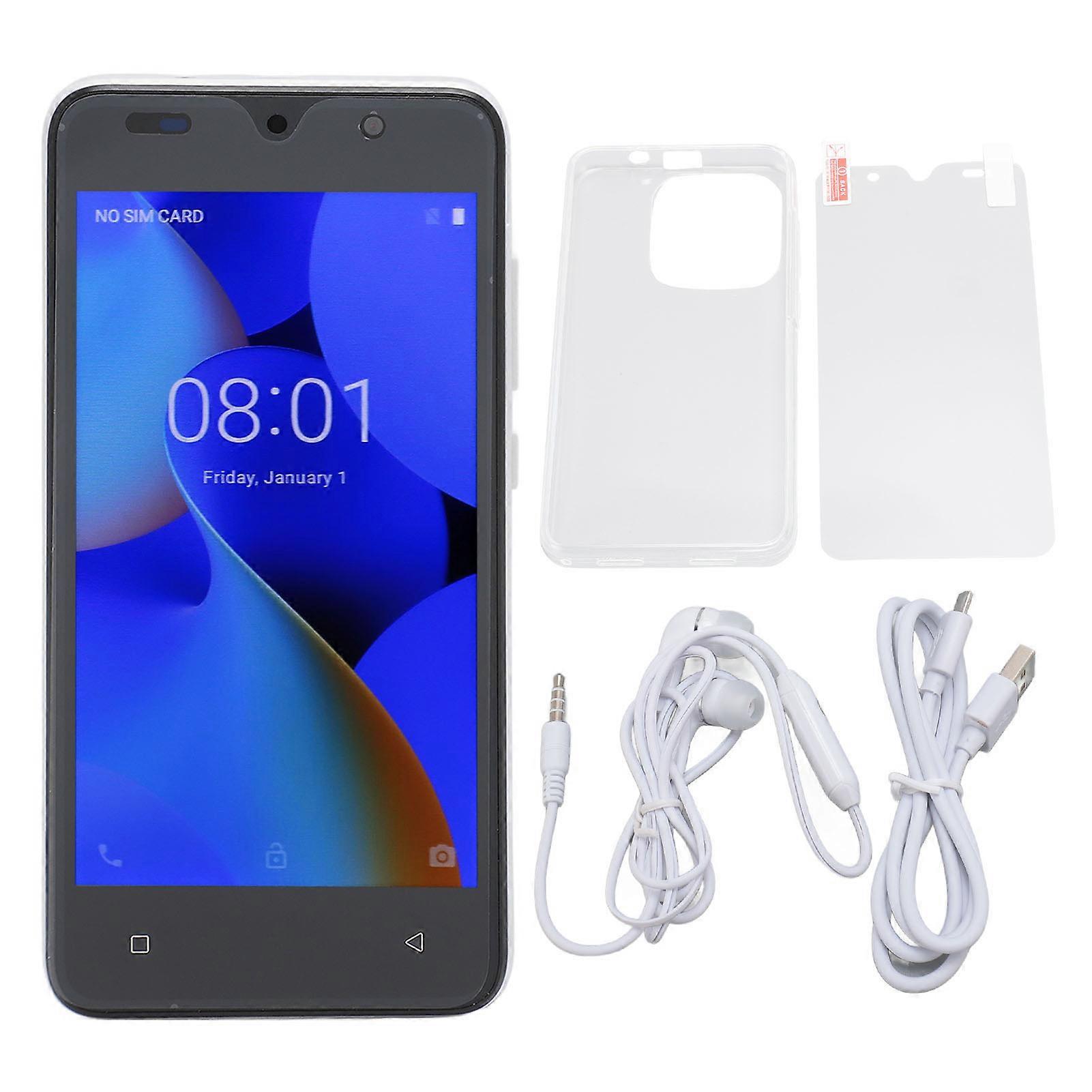 Smartphone Ultra Thin Face Recognition 4GB+32GB 8MP+8MP Dual Camera 5.0in 1440x3040 Resolution Cell Phone White