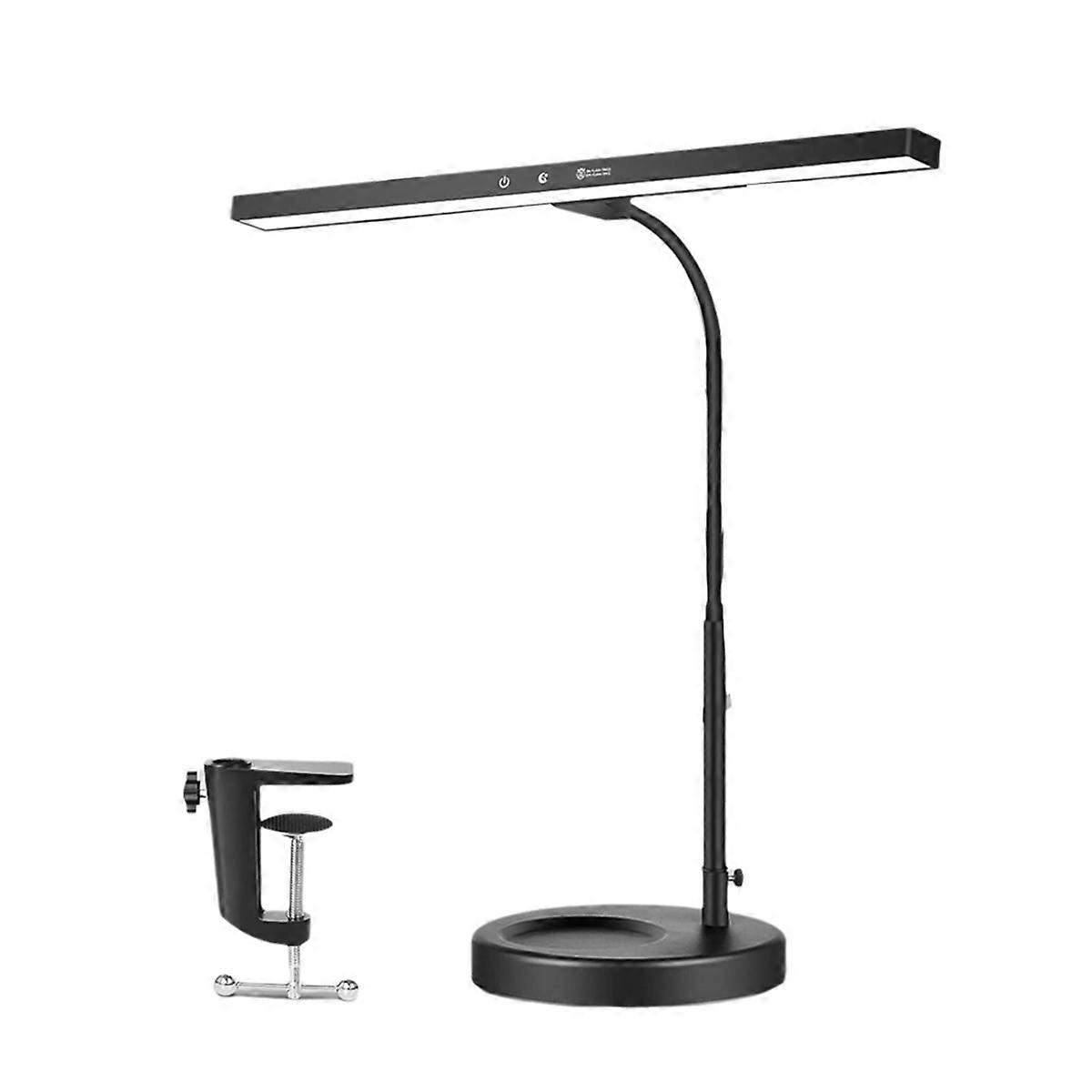 Dimmable LED Piano Light, 2-in-1 Clamp Base Piano Lamp Flexible Gooseneck with 3 Colors Modes, Adju