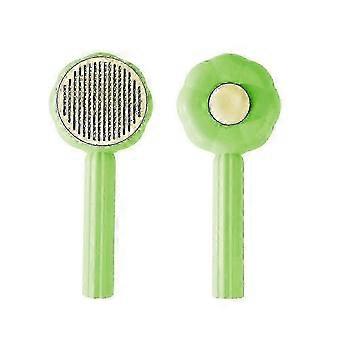 Sunflower Pet Brush zum Verhaaren, selbstreinigendes Katzen- und Hundepflegewerkzeug (grün)