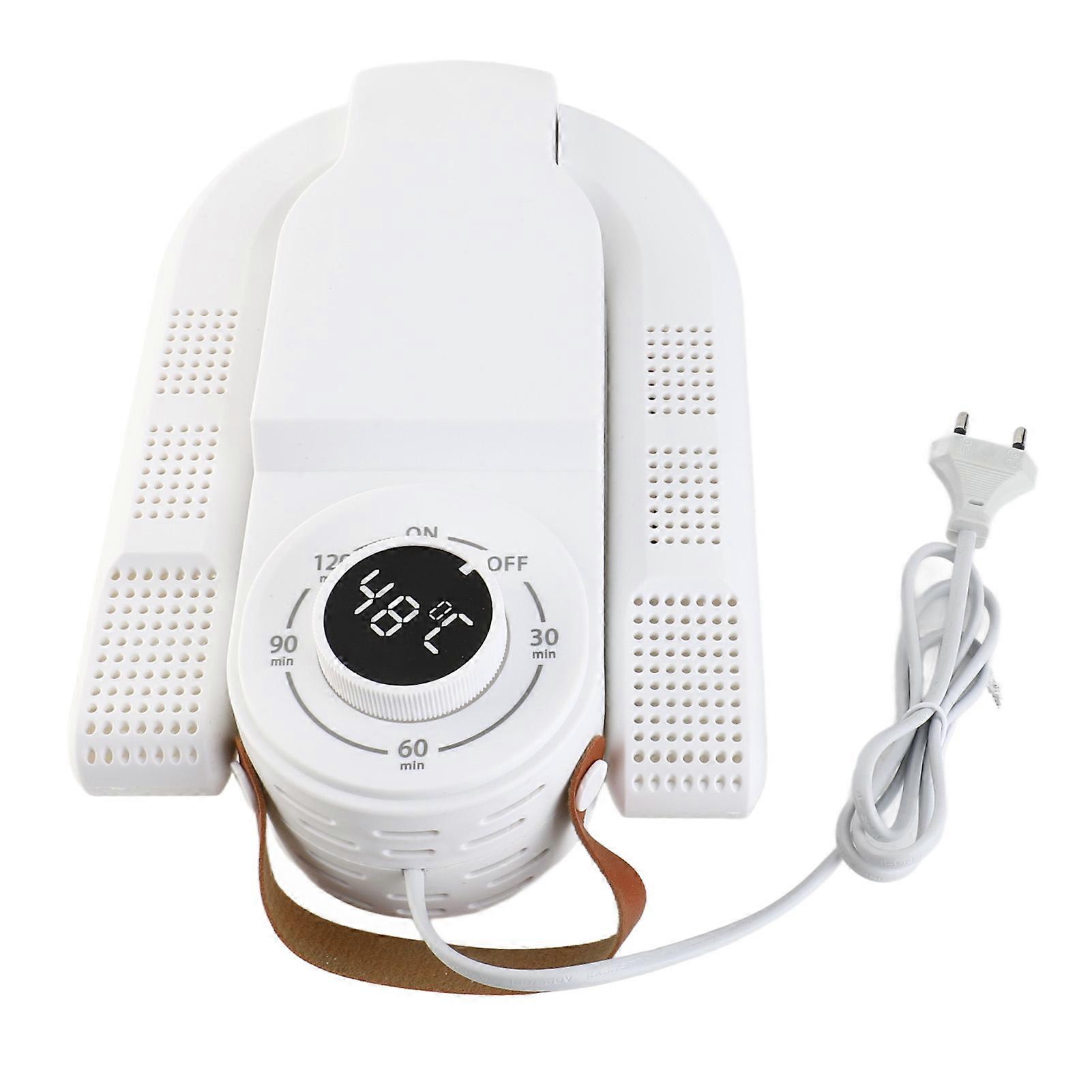 Electric Shoe Dryer, Smart Timer, Constant Temperature, Dehumidification, Fast Drying, Deodorization, 90 Degree Foldable, Quiet, White, EU Plug 220V