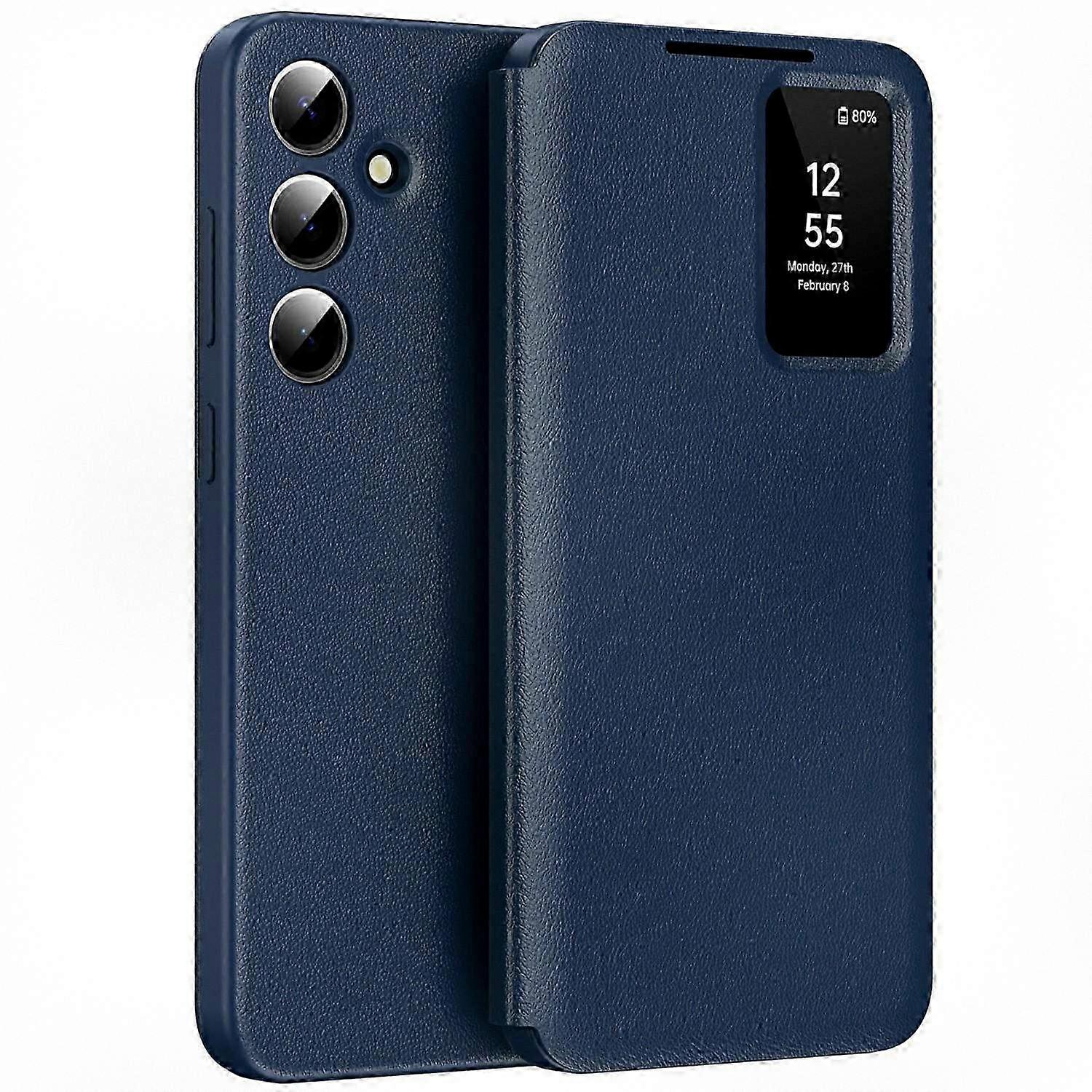 Leather Phone Case with Card Holder & Smart View Window for Samsung Galaxy A56 5G