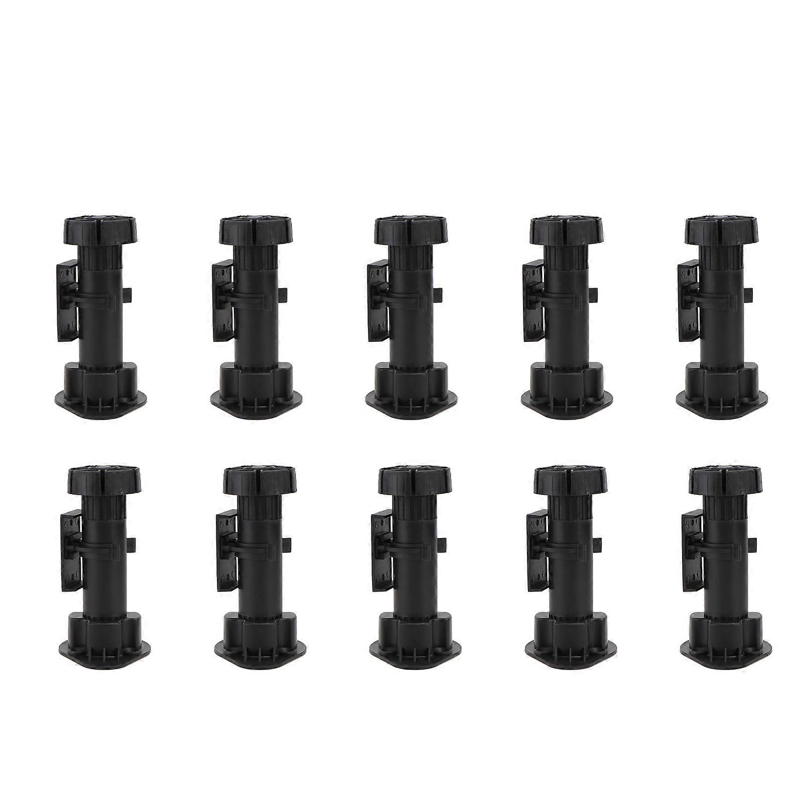 Adjustable Cabinet Feet 1 Set 10 Pcs 12cm Black Replacement Legs For Furniture Sofa Table And Bookshelf Sturdy Design