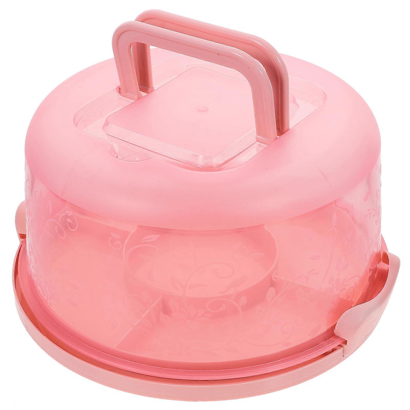 Pink Handheld Cake Box for Storage Use Made of PP Ideal for Home Restaurants and Parties 1PC