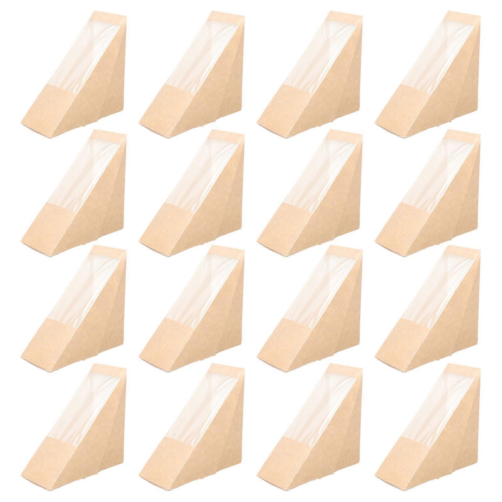 Sandwich Box Kraft Paper Container For Shops 17.3x12.2cm 100Pcs
