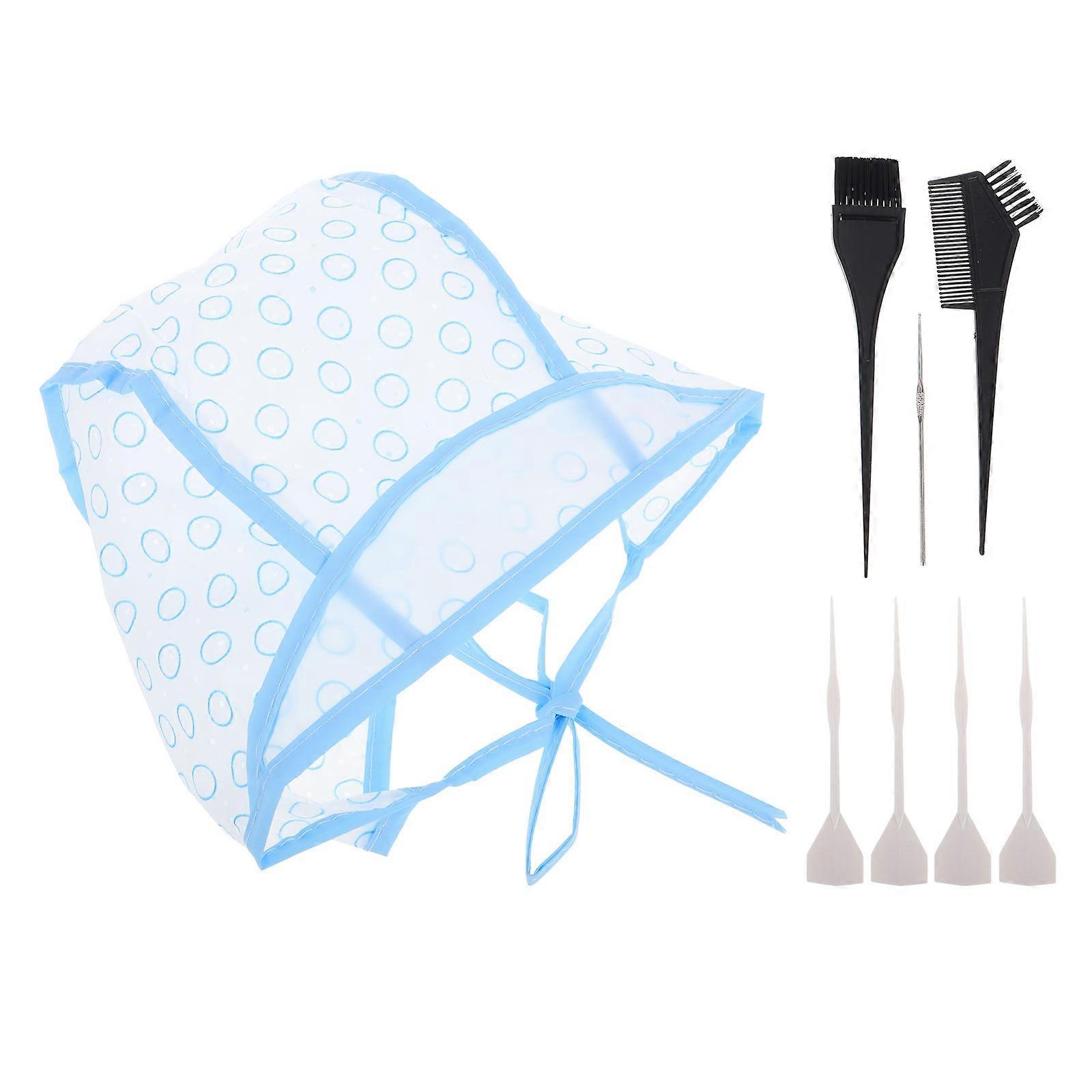 12pcs Adjustable Hair Highlighting Caps with Perforated Dye Cap for Unique Patterns, Includes Crochet Needle – Hair Coloring Tool Kit for Salon and