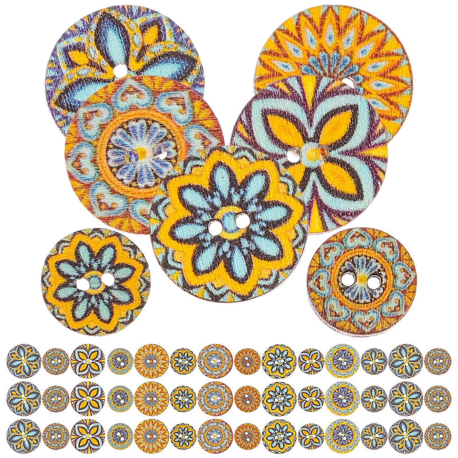 Sewing Decorative Buttons Wooden Handcraft Buttons Diy Projects Kids Friends Family 200Pcs