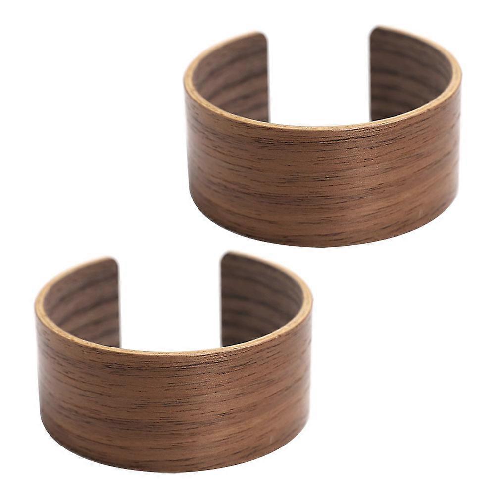 Hot Cup Sleeves Walnut Beverage Cup Covers Daily Use Non-Slip Heat Insulation 2Pcs