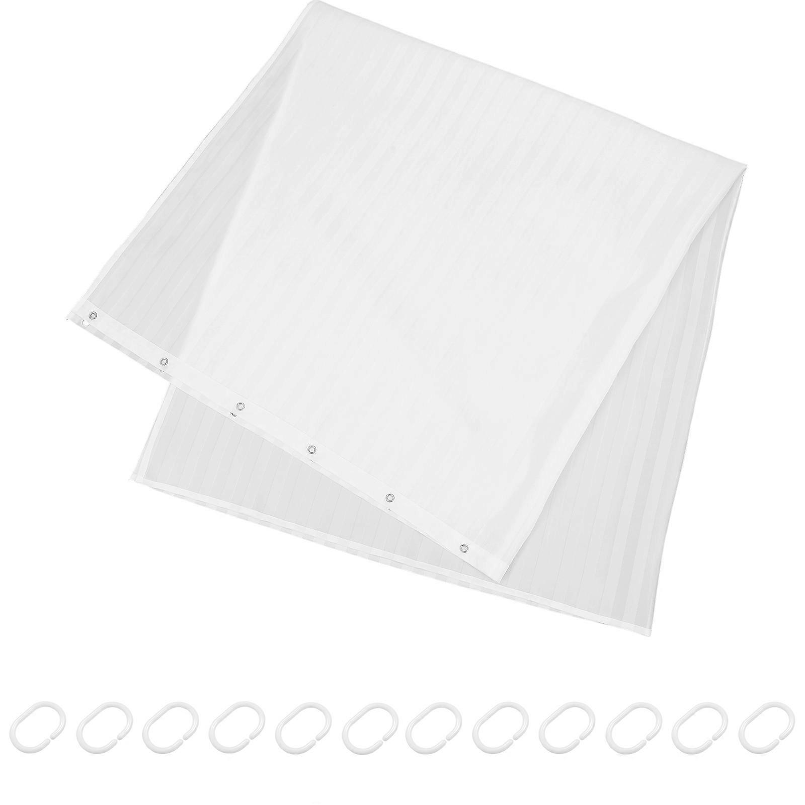 Shower Curtain for Hotel Bathroom Divider Waterproof Simple Design Rectangular Polyester 1Set