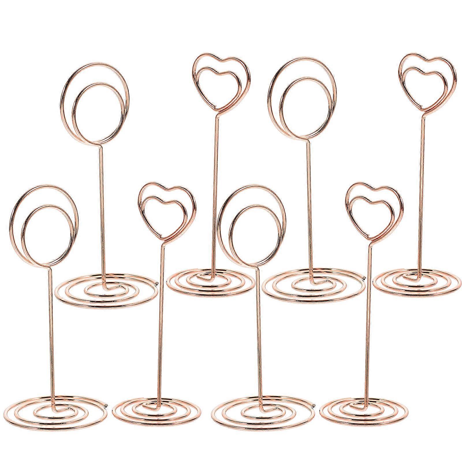 Hochzeit Kartenhalter Mini Place Card Holders Wedding Table Number Holders Wire Photo Holders Aluminium Alloy Circle Style 8Pcs