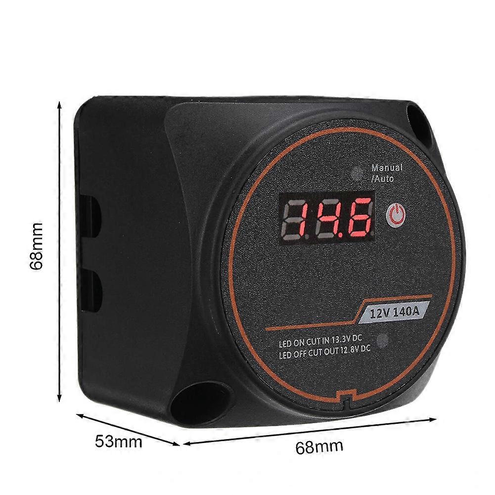 Digital Display Voltage Sensitive Relay 12V 140 Amp vr Smart Switch for Car RV Yacht RV Steamer Dual Battery Smart Isolator