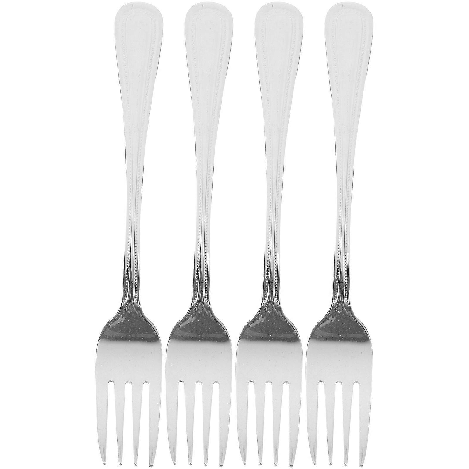 מזלגות מסעדה כלי כסף מזלגות שולחן מתכת לאוכל ביתי בסגנון קלאסי 4 יחידות