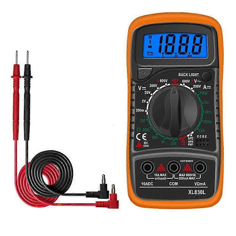 XL830L Digital Multimeter Counts Mini Multimeter Battery Tester Current Voltage AC DC Resistance Buzzer Transistor Voltmeter Ammeter with Backlit LCD