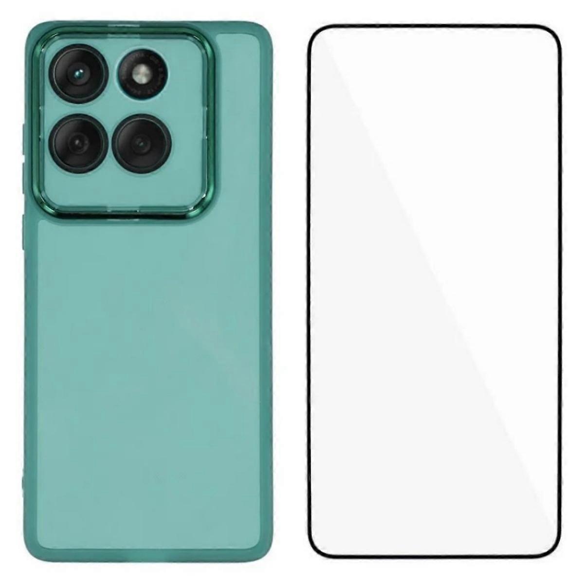 For Motorola Edge 60 5G TPU Case WANLONFENG DKSM Series Electroplated Frame Back Cover with Tempered