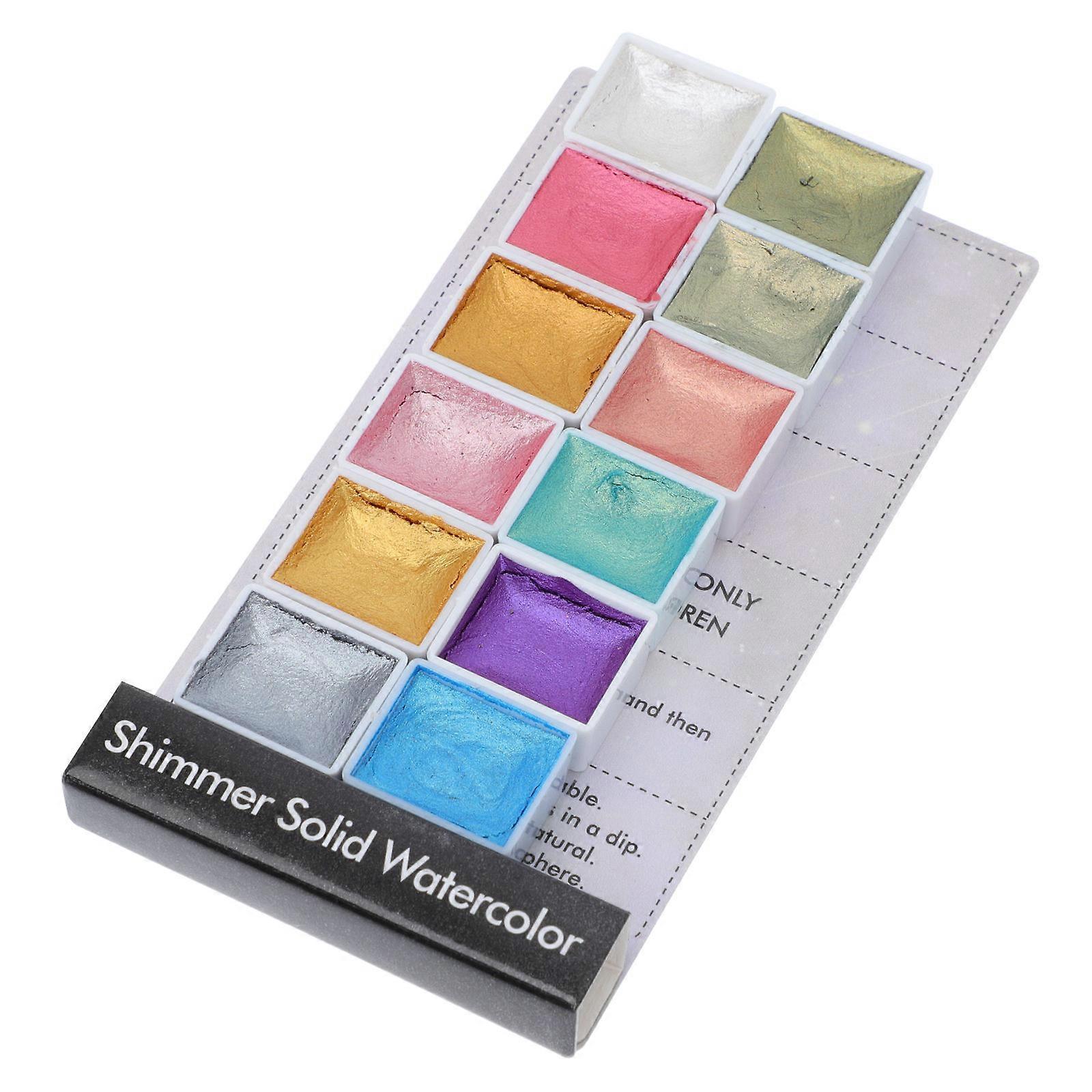Watercolor Pigment Box Solid Pearlescent Pigment Gold Color For Painting Artists 1 Set