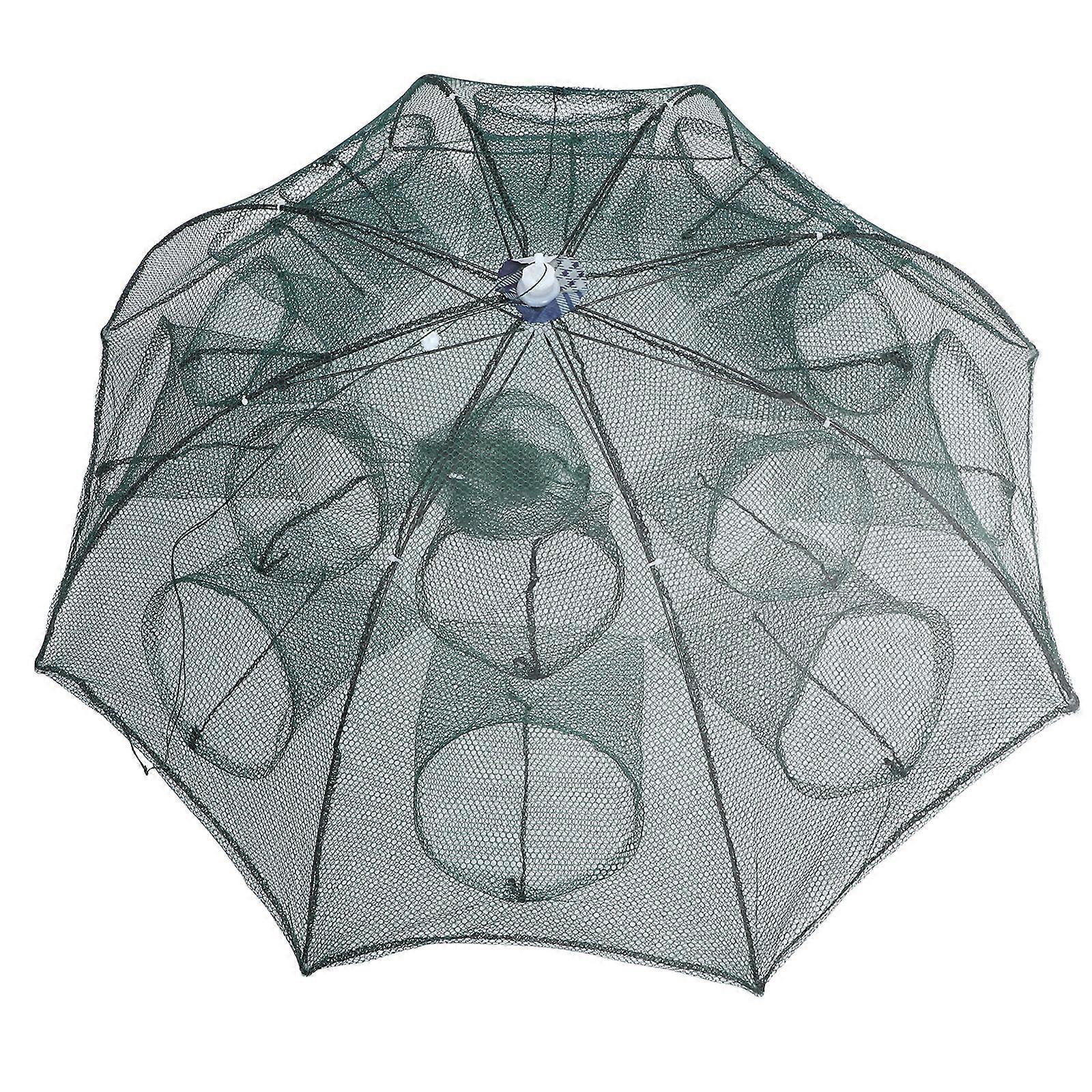 1PC Umbrella-shaped Shrimp Net Portable Mesh Hole Fishpot Folding Crab Lobster Net Compact Fishing Net Fishing Accessories for Fishing Use (16 Holes S